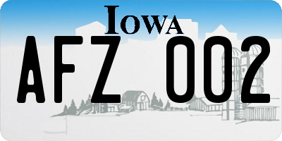 IA license plate AFZ002