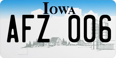 IA license plate AFZ006