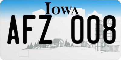 IA license plate AFZ008
