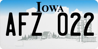 IA license plate AFZ022