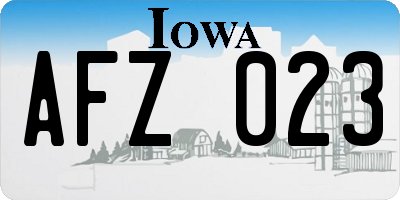 IA license plate AFZ023