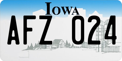 IA license plate AFZ024