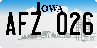IA license plate AFZ026
