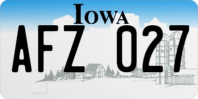IA license plate AFZ027