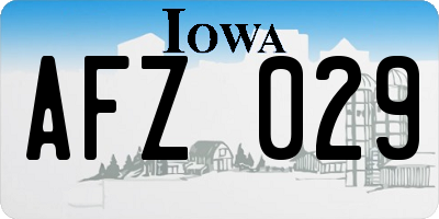 IA license plate AFZ029