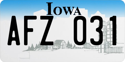 IA license plate AFZ031