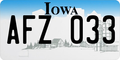 IA license plate AFZ033