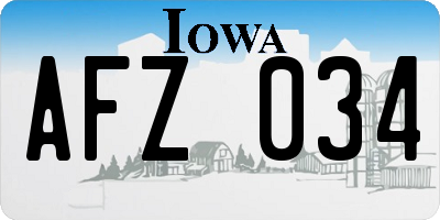 IA license plate AFZ034