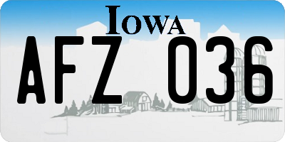 IA license plate AFZ036
