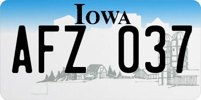 IA license plate AFZ037