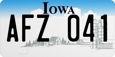 IA license plate AFZ041