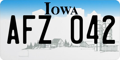 IA license plate AFZ042