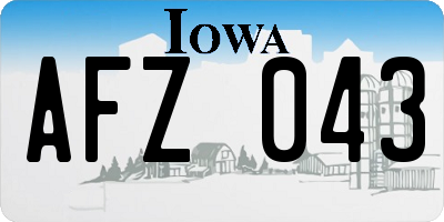 IA license plate AFZ043