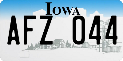 IA license plate AFZ044