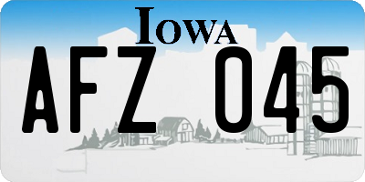 IA license plate AFZ045