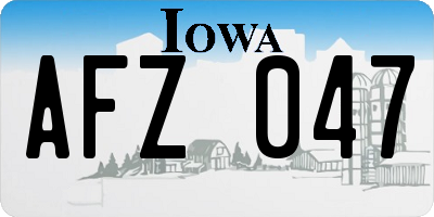 IA license plate AFZ047