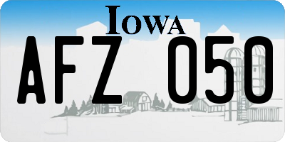 IA license plate AFZ050