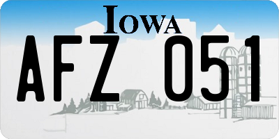 IA license plate AFZ051