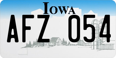 IA license plate AFZ054