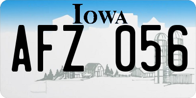 IA license plate AFZ056