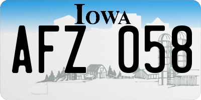 IA license plate AFZ058