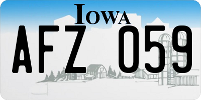 IA license plate AFZ059