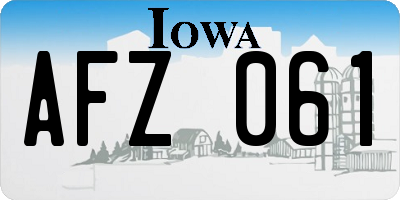 IA license plate AFZ061