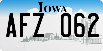 IA license plate AFZ062