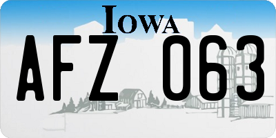 IA license plate AFZ063