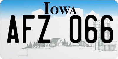 IA license plate AFZ066