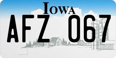 IA license plate AFZ067