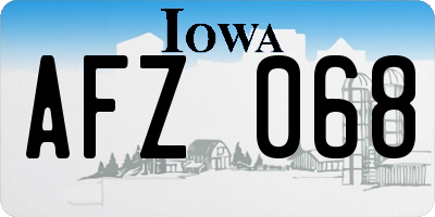 IA license plate AFZ068