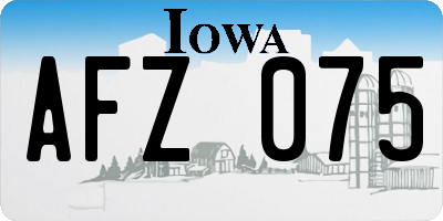 IA license plate AFZ075