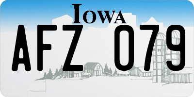IA license plate AFZ079