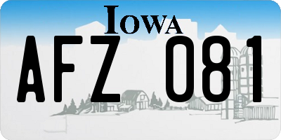 IA license plate AFZ081