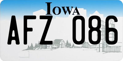 IA license plate AFZ086