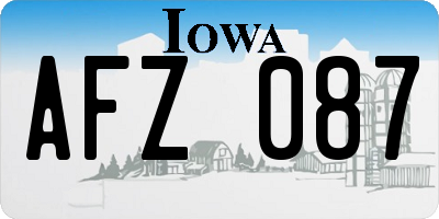 IA license plate AFZ087