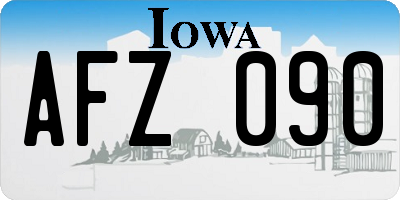 IA license plate AFZ090