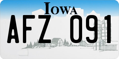 IA license plate AFZ091