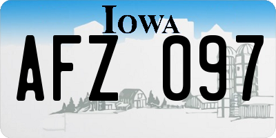 IA license plate AFZ097
