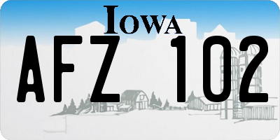 IA license plate AFZ102