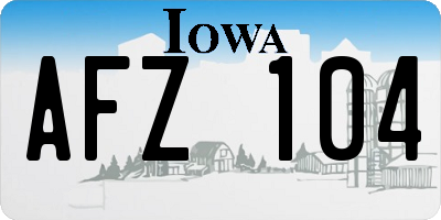 IA license plate AFZ104