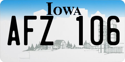 IA license plate AFZ106