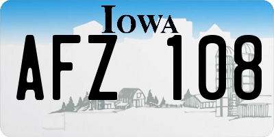 IA license plate AFZ108