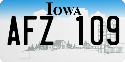 IA license plate AFZ109