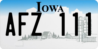 IA license plate AFZ111