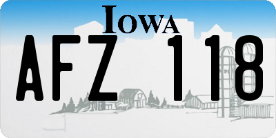IA license plate AFZ118