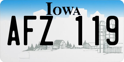 IA license plate AFZ119