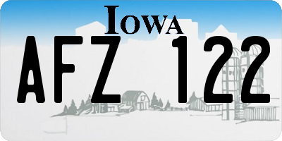 IA license plate AFZ122