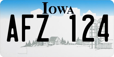 IA license plate AFZ124